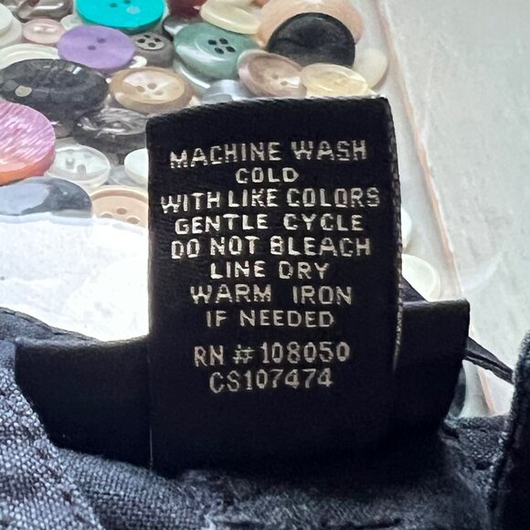 Lane Bryant Capri Pants Size 14 16 Linen Rayon Blend Crop Cargo Black Career - Picture 4 of 9